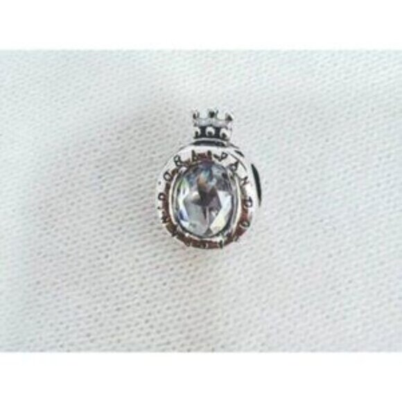 Pandora Sterling Silver Clear Sparkling Crown O Charm For Bracelet S925ALE Silve - Picture 4 of 5